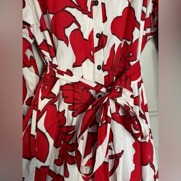 Printed Shirt Dress by Maeve for Anthropologie Red Size 1X - Picture 5 of 16